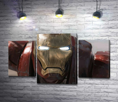Модульна картина "Брутальне обличчя Залізної людини (Iron man)"