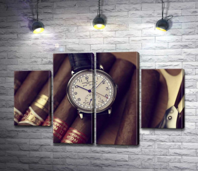 Елітний годинник Vacheron-Constantin лежить на сигарах