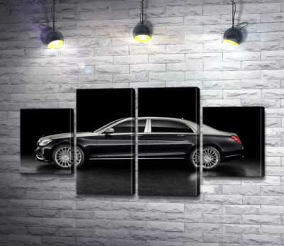 Люксові форми чорного автомобіля Mercedes-Maybach S Class