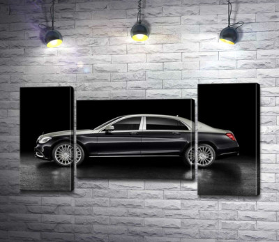 Люксовые формы черного автомобиля Mercedes-Maybach S Class