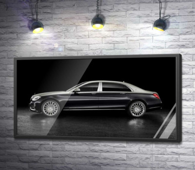 Постер "Люксові форми чорного автомобіля Mercedes-Maybach S Class"