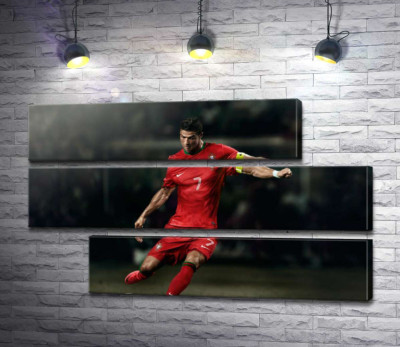 Модульная картина "Капитан португальской сборной – Криштиану Роналду (Cristiano Ronaldo)"