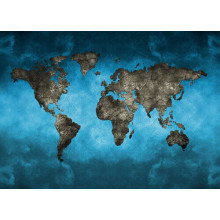 Бетонні силуети материків на карті світу