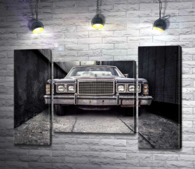 Модульна картина "Старий автомобіль Ford LTD стоїть у вузькому провулку"