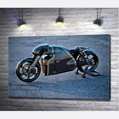 Чорна сяюча поверхня мотоцикла Lotus C-01