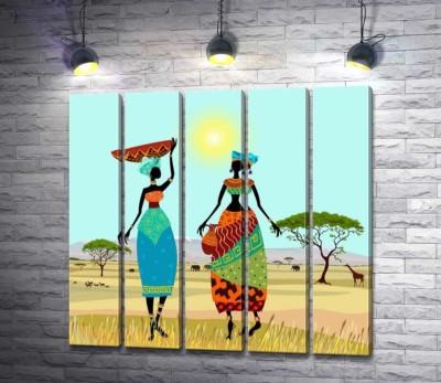 Силуети африканок серед савани