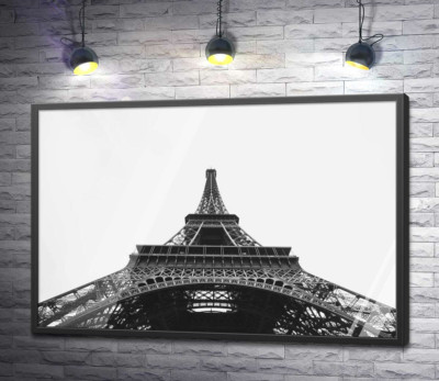 Постер "Залізний шпиль Ейфелевої вежі (Eiffel tower) зникає у хмарному небі"