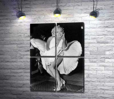 Модульная картина "Мэрилин Монро (Marilyn Monroe) в знаменитом белом платье"