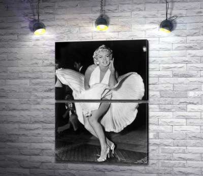 Модульная картина "Мэрилин Монро (Marilyn Monroe) в знаменитом белом платье"