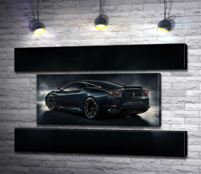 Темний силует т Ferrari F430 підсвічений білим сяйвом