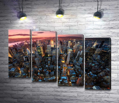 Модульная картина "Закат над Манхэттеном (Manhattan)"