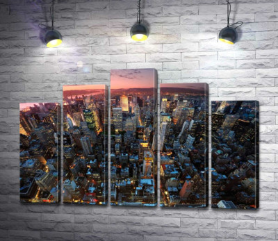 Модульная картина "Закат над Манхэттеном (Manhattan)"