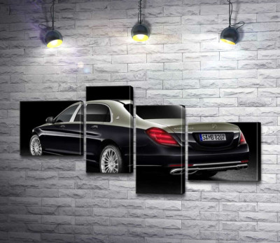 Чорна поверхня престижного автомобіля Mercedes-Maybach S-Class