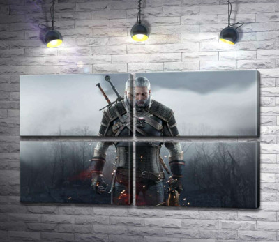 Грізний герой Геральт із гри "Відьмак 3: Дикий гін" (The Witcher 3: Wild hunt)