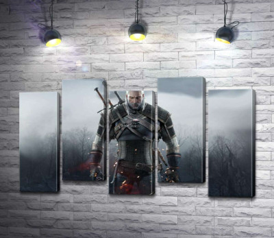 Грізний герой Геральт із гри "Відьмак 3: Дикий гін" (The Witcher 3: Wild hunt)