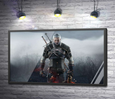 Постер "Грозный герой Геральт из игры "Ведьмак 3: Дикий гон" (The Witcher 3: Wild hunt)"