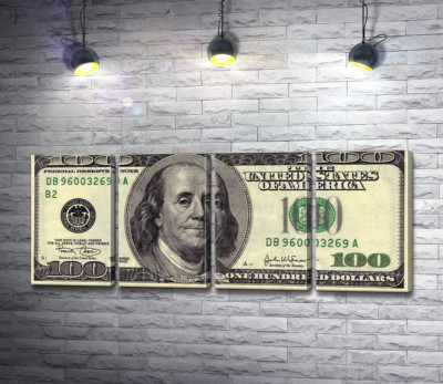 Модульна картина "Купюра 100 доларів"