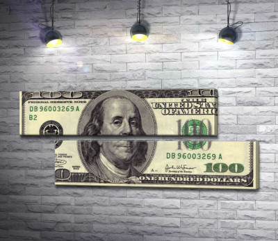 Модульная картина "Купюра 100 долларов"