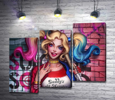 Модульна картина "Яскрава хуліганка Гарлі Квінн (Harley Quinn)"