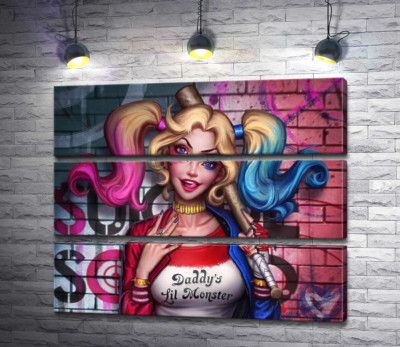 Модульна картина "Яскрава хуліганка Гарлі Квінн (Harley Quinn)"
