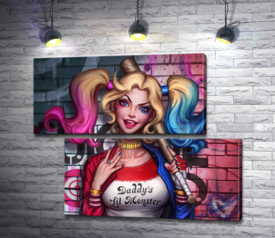 Модульна картина "Яскрава хуліганка Гарлі Квінн (Harley Quinn)"