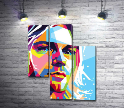Модульна картина "Яскравий портрет музиканта Курта Кобейна (Kurt Cobain)"
