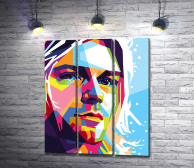 Модульна картина "Яскравий портрет музиканта Курта Кобейна (Kurt Cobain)"