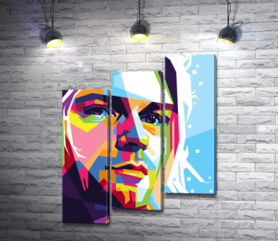 Модульна картина "Яскравий портрет музиканта Курта Кобейна (Kurt Cobain)"