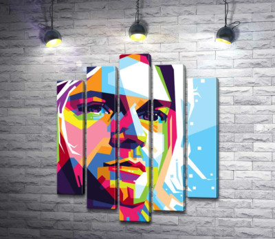Модульная картина "Яркий портрет музыканта Курта Кобейна (Kurt Cobain)"
