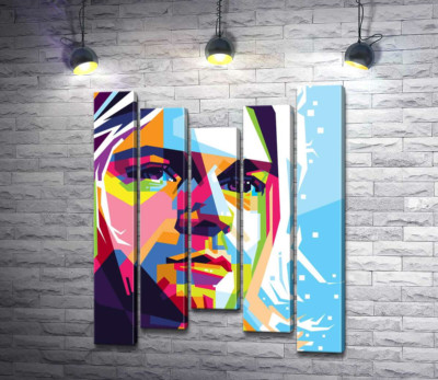 Модульная картина "Яркий портрет музыканта Курта Кобейна (Kurt Cobain)"