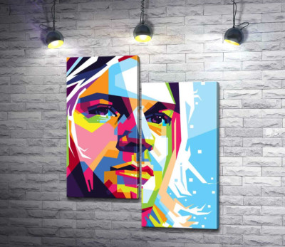 Модульная картина "Яркий портрет музыканта Курта Кобейна (Kurt Cobain)"