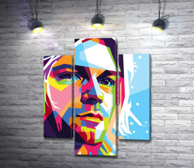Модульна картина "Яскравий портрет музиканта Курта Кобейна (Kurt Cobain)"