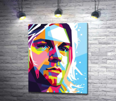 Яркий портрет музыканта Курта Кобейна (Kurt Cobain)