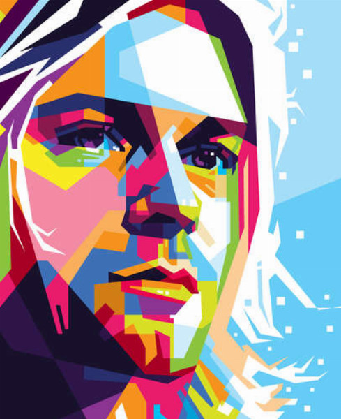 Яркий портрет музыканта Курта Кобейна (Kurt Cobain)