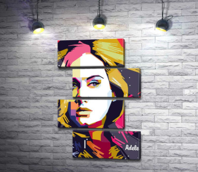 Поєднання пастельних ліній на портреті співачки Адель (Adele)