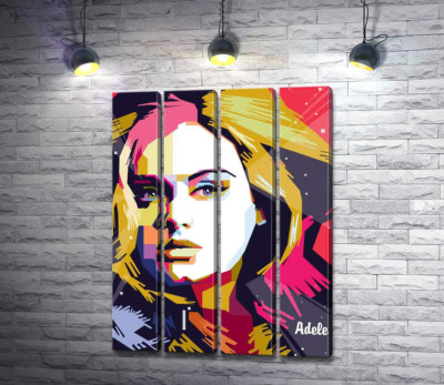 Поєднання пастельних ліній на портреті співачки Адель (Adele)