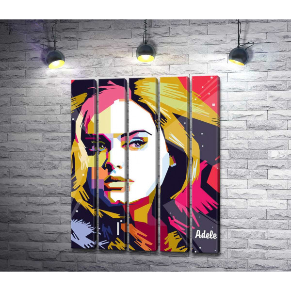 Поєднання пастельних ліній на портреті співачки Адель (Adele)
