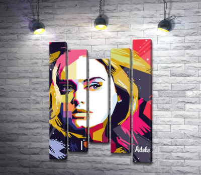 Поєднання пастельних ліній на портреті співачки Адель (Adele)