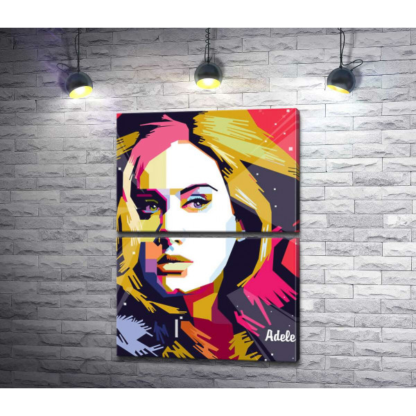 Сочетание пастельных линий на портрете певицы Адель (Adele)