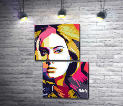 Поєднання пастельних ліній на портреті співачки Адель (Adele)
