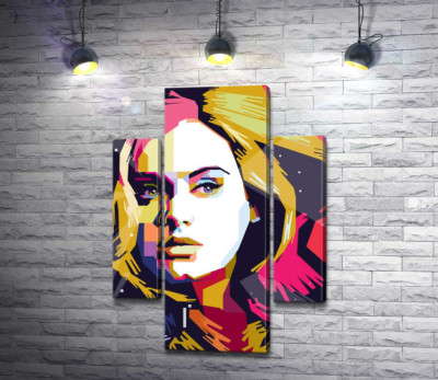 Поєднання пастельних ліній на портреті співачки Адель (Adele)
