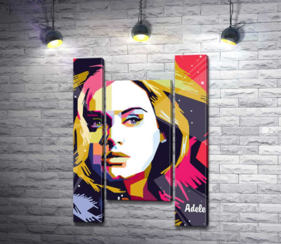 Поєднання пастельних ліній на портреті співачки Адель (Adele)