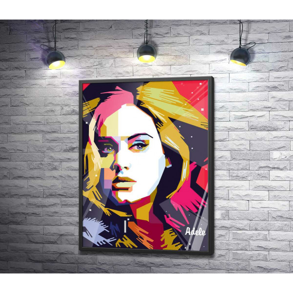 Сочетание пастельных линий на портрете певицы Адель (Adele)