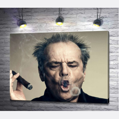 Джек Ніколсон (Jack Nicholson) комічно пускає кола димом від сигари