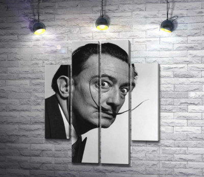 Модульна картина "Художник Сальвадор Далі (Salvador Dali) із знаменитими вусами"