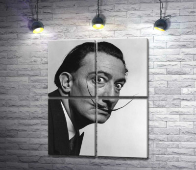Модульная картина "Художник Сальвадор Дали (Salvador Dali) со знаменитыми усами"