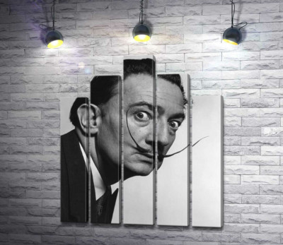 Модульна картина "Художник Сальвадор Далі (Salvador Dali) із знаменитими вусами"