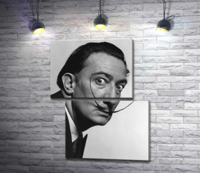 Модульна картина "Художник Сальвадор Далі (Salvador Dali) із знаменитими вусами"