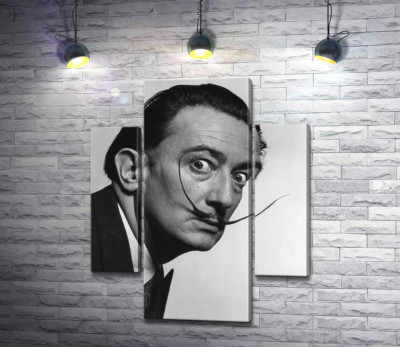 Модульна картина "Художник Сальвадор Далі (Salvador Dali) із знаменитими вусами"