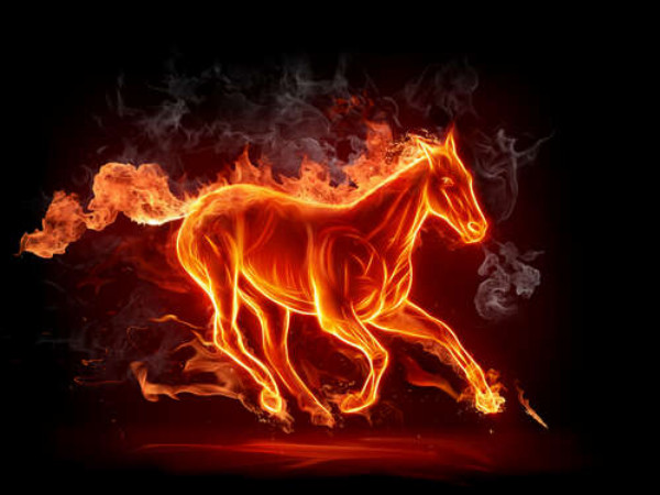 Огненная лошадь скачет галопом
